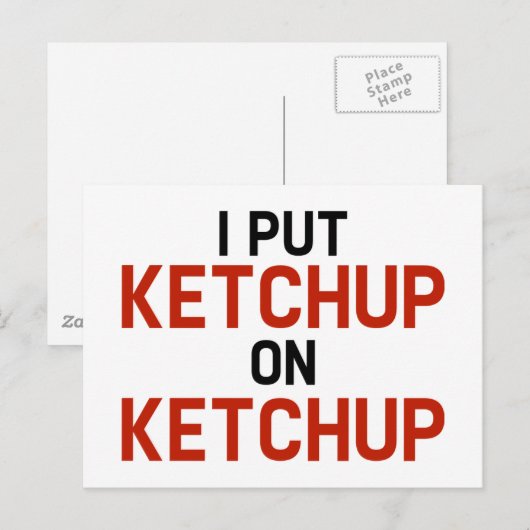 Ik zet Ketchup op Ketchup Briefkaart (Voorkant / Achterkant)