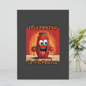 Ik zet ketchup op mijn ketchup, grappig, cartoon (Staand voorkant)