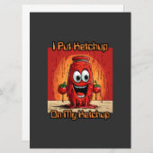 Ik zet ketchup op mijn ketchup, grappig, cartoon (Voorkant / Achterkant)
