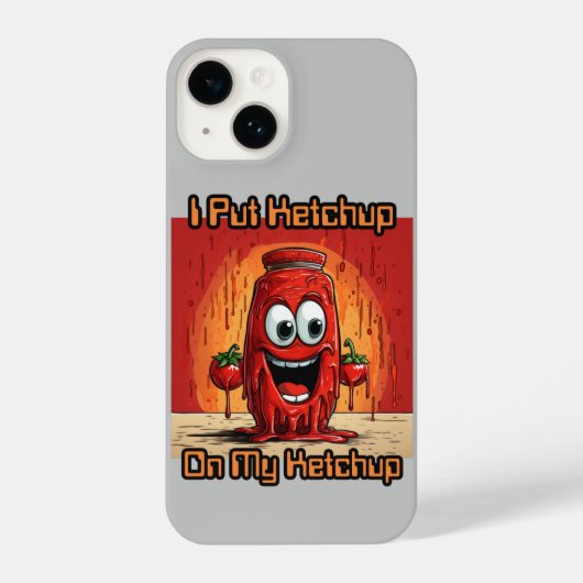 Ik zet ketchup op mijn ketchup, grappig, cartoon iPhone hoesje (Achterkant)