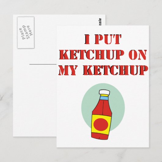 Ik zet Ketchup op m'n ketchup. Briefkaart (Voorkant / Achterkant)