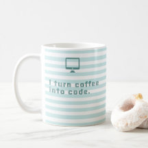 Ik zet koffie in code. Mok van programmeur.
