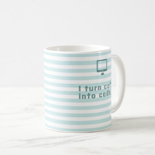 Ik zet koffie in code. Mok van programmeur. (Voorkant rechts)
