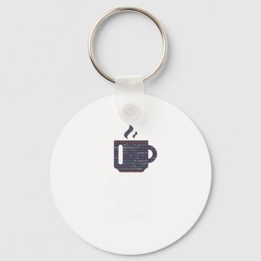Ik zet Koffie in Code Programmer Codering Sleutelhanger (Voorkant)