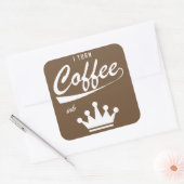 Ik zet koffie in KOM's Vierkante Sticker (Envelop)