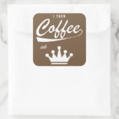 Ik zet koffie in KOM's Vierkante Sticker (Tas)