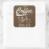 Ik zet koffie in Miles Vierkante Sticker (Tas)