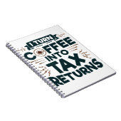 Ik zet koffie om in de belastingaangifte van accou notitieboek (Rechterzijde)