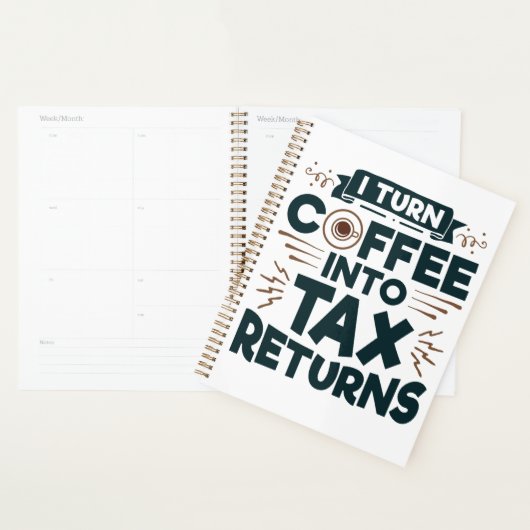 Ik zet koffie om in de belastingaangifte van accou planner (Display)