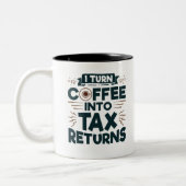 Ik zet koffie om in de belastingaangifte van accou tweekleurige koffiemok (Links)