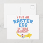 Ik zet paaseieren in de mand grappige zwangerschap feestdagenkaart (Voorkant / Achterkant)
