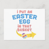 Ik zet paaseieren in de mand grappige zwangerschap feestdagenkaart (Voorkant)