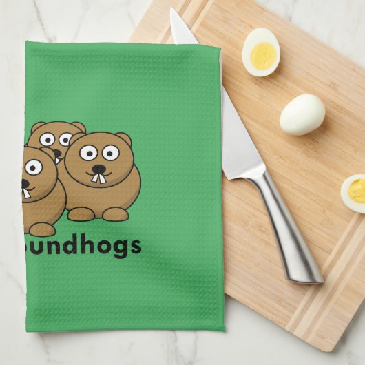 Ik zie aardhoeren theedoek (Quarter Fold)