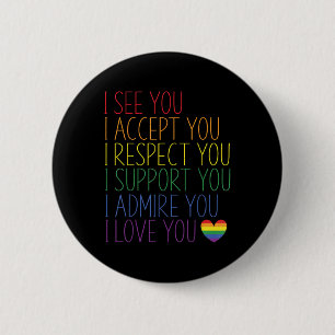 Ik Zie Accepteer Respecteer Ondersteun Bewonder Ik Ronde Button 5,7 Cm