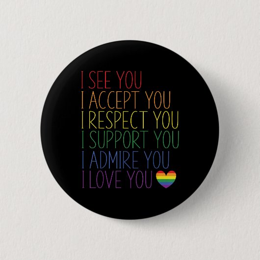 Ik Zie Accepteer Respecteer Ondersteun Bewonder Ik Ronde Button 5,7 Cm (Voorkant)