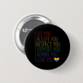 Ik Zie Accepteer Respecteer Ondersteun Bewonder Ik Ronde Button 5,7 Cm (Voorkant /achterkant)
