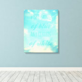 Ik zie blauwe en witte wolken canvas afdruk (Insitu (Houten vloer))