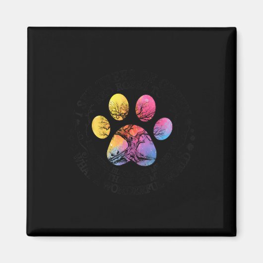 Ik zie Bomen Groene Rode Rozen Wonderful World Ear Magneet (Voorkant)