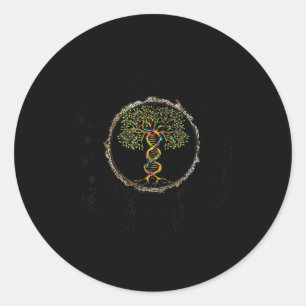 Ik zie Bomen Groene Rozen Kleurrijk DNA 2022 Earth Ronde Sticker