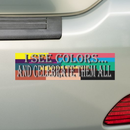 Ik zie Colors Bumpersticker (Op auto)