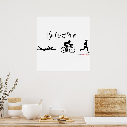 Ik zie Crazy People Poster (Keuken)