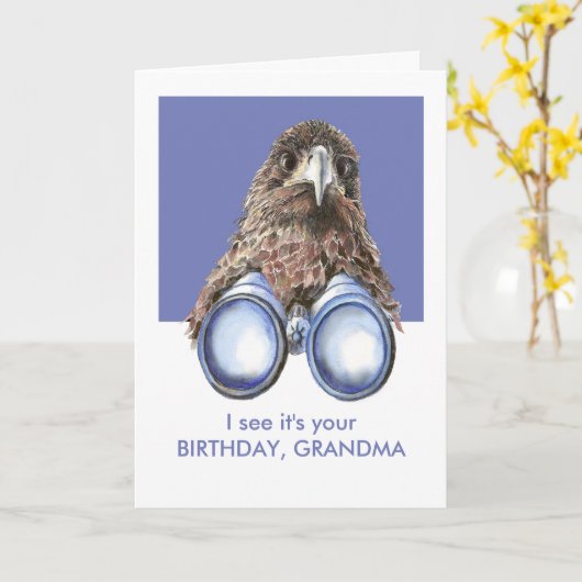 Ik zie dat het je geboortedag Fun Bird Watcher GRA Kaart (Gele Bloem)