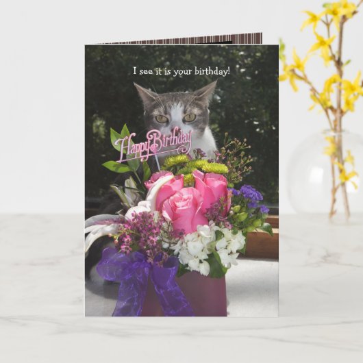 Ik zie dat het je verjaardagskaartje is kaart (Gele Bloem)