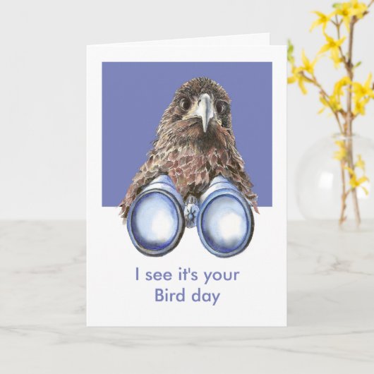 Ik zie dat het Uw Vogeldag is Verjaardag Een Leuke Kaart (Gele Bloem)