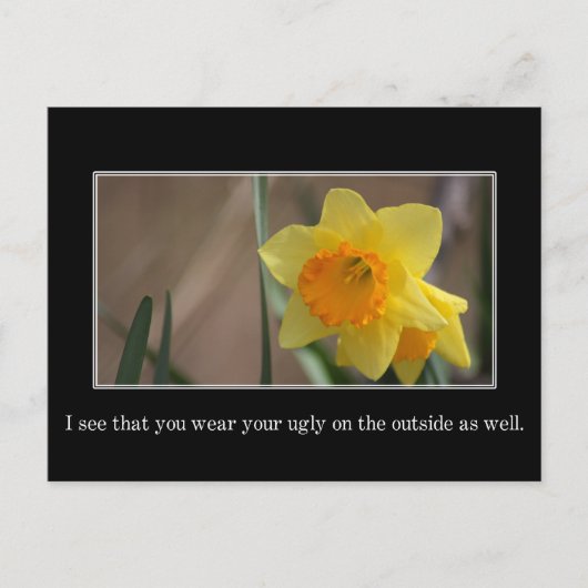 Ik zie dat je lelijk zowel binnen als buiten is briefkaart (Voorkant)