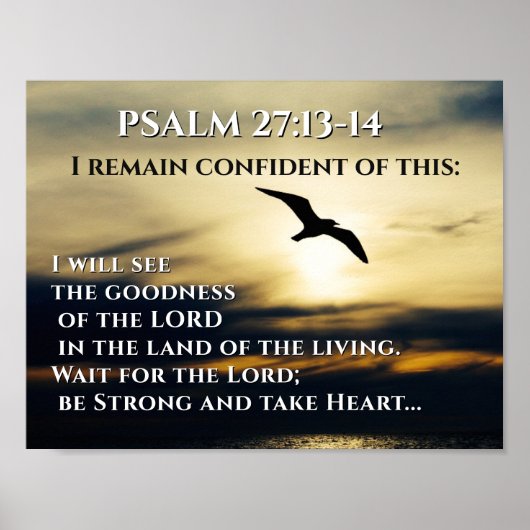 Ik zie de goedheid van de Lord Psalm 27:13-14 Poster (Voorkant)