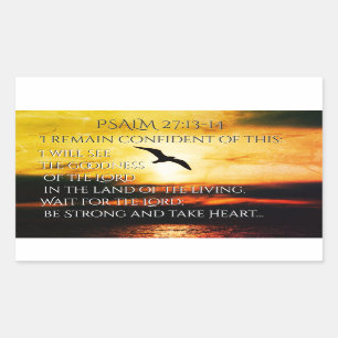 Ik zie de goedheid van de Lord Psalm 27:13-14 Rechthoekige Sticker