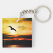 Ik zie de goedheid van de Lord Psalm 27:13-14 Sleutelhanger (Achterkant)