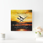 Ik zie de goedheid van de Lord Psalm 27:13-14 Vierkante Klok (Huis)