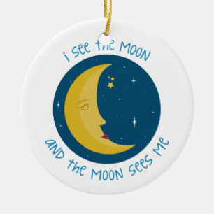 Ik zie de maan keramisch ornament