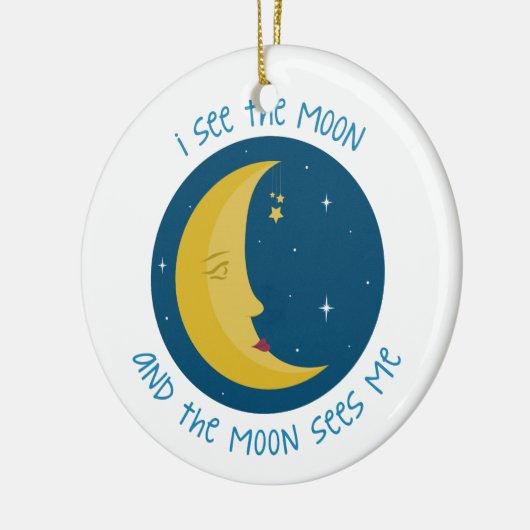 Ik zie de maan keramisch ornament (Links)