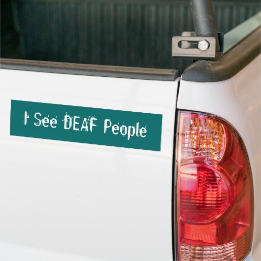 Ik zie DEAF-mensen (groen) - Gepersonaliseerd Bumpersticker (Op Truck)