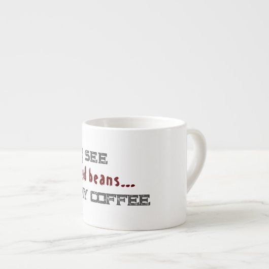 Ik zie dode bonen witte Halloween Espresso Kop (Voorkant rechts)