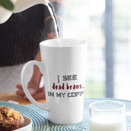 Ik zie dode bonen witte Halloween Latte Mok