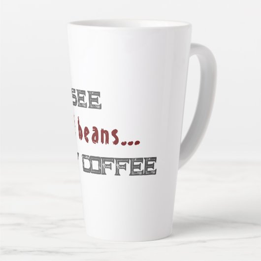 Ik zie dode bonen witte Halloween Latte Mok (Rechterhoek)