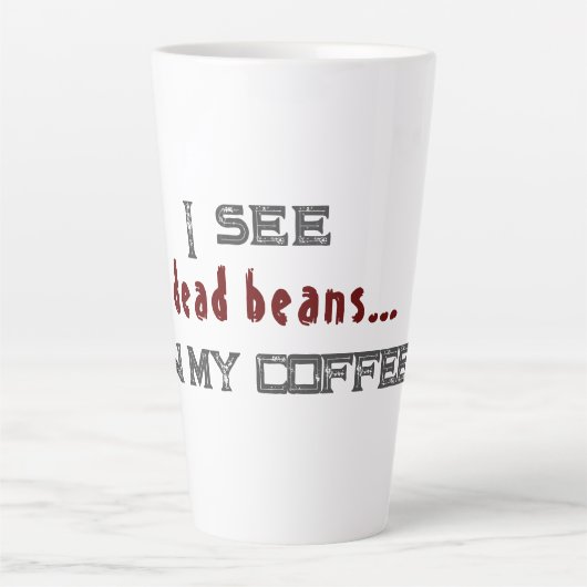 Ik zie dode bonen witte Halloween Latte Mok (Voorkant)