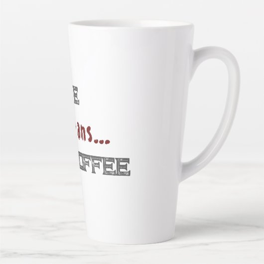 Ik zie dode bonen witte Halloween Latte Mok (Rechts)