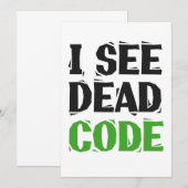 Ik zie dode code Funny programmeur coderingscadeau Kaart (Voorkant / Achterkant)