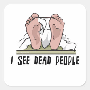 Ik zie dode mensen vierkante sticker