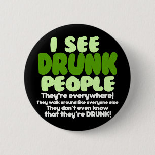 Ik zie Drink mensen Ronde Button 5,7 Cm