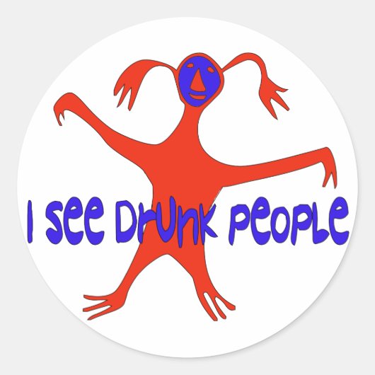 Ik zie Drink mensen Ronde Sticker (Voorkant)