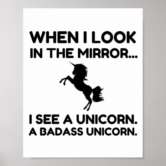 IK ZIE EEN BADASS UNICORN POSTER (Voorkant)