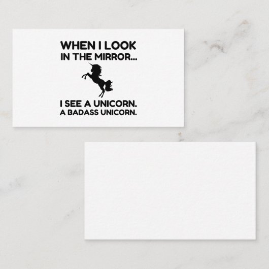 IK ZIE EEN BADASS UNICORN VISITEKAARTJE (Voorkant / Achterkant)