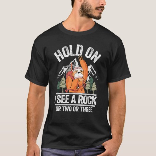 Ik zie een gesteente geoloog Jokes Sloth Rock Co. T-shirt (Voorkant)