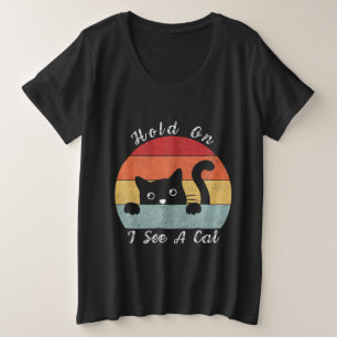 Ik zie een kat, een speelse en een grappige kat. grote maat t-shirt