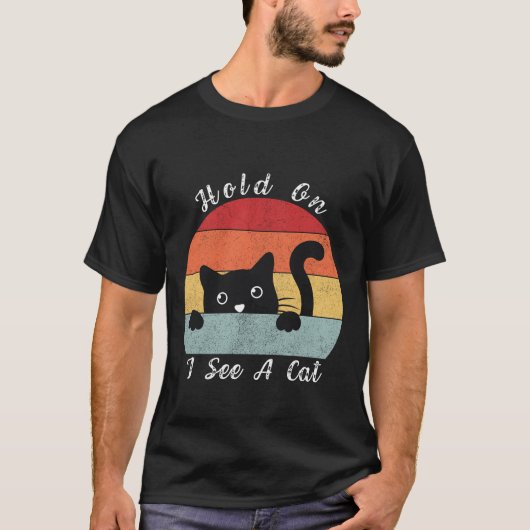 Ik zie een kat, een speelse en een grappige kat. t-shirt (Voorkant)